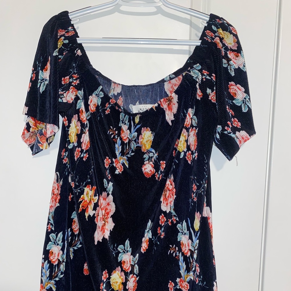 Off-the-Shoulder | Janette Plus Blouse | Blue & Pink